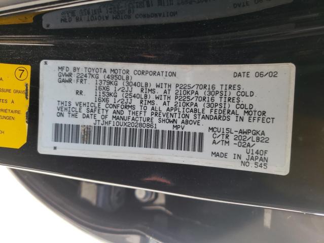 Photo 10 from auction – 2002 LEXUS RX 300 with VIN JTJHF10UX20280861