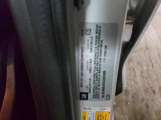 Photo 10 from auction – 2016 CHEVROLET SPARK LS with VIN KL8CA6SAXGC620469
