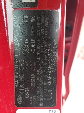 Photo 10 from auction – 2015 KIA FORTE LX with VIN KNAFX4A60F5324249