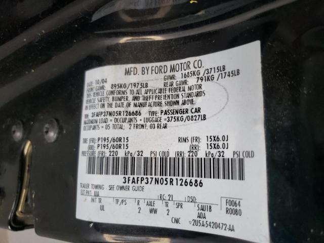 Photo 10 from auction – 2005 FORD FOCUS ZX5 with VIN 3FAFP37N05R126686