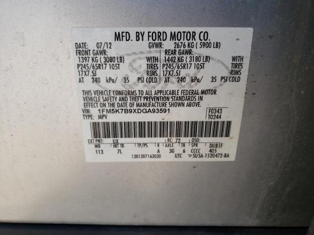 Photo 10 from auction – 2013 FORD EXPLORER with VIN 1FM5K7B9XDGA93591