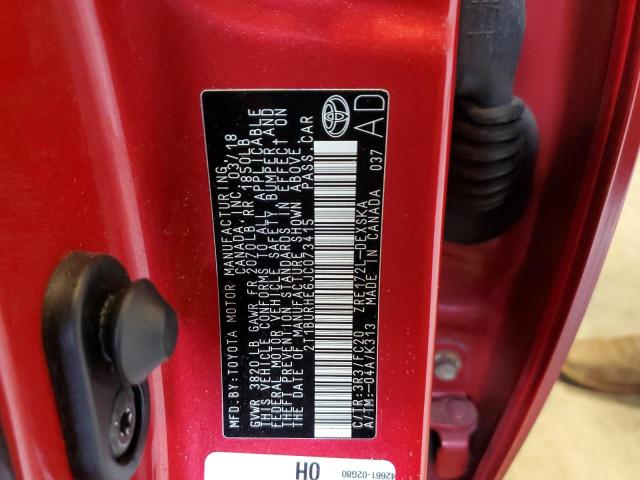 Photo 10 from auction – 2018 TOYOTA COROLLA L with VIN 2T1BURHE6JC073415