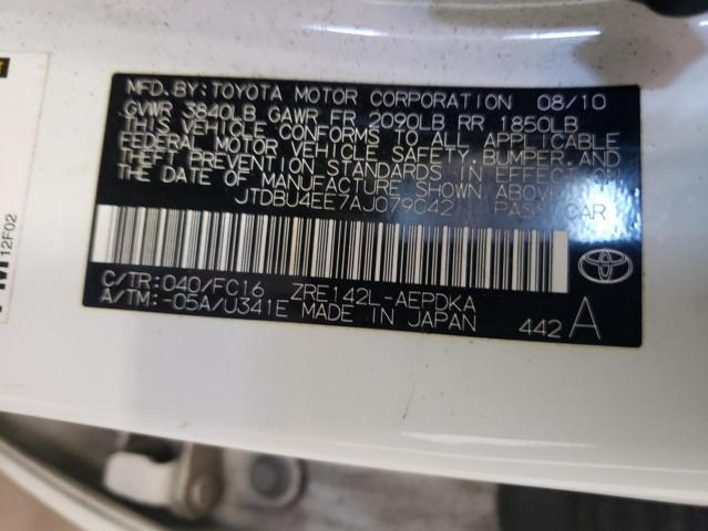 Photo 10 from auction – 2010 TOYOTA COROLLA BA with VIN JTDBU4EE7AJ079042