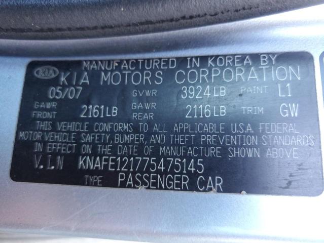 Photo 10 from auction – 2007 KIA SPECTRA EX with VIN KNAFE121775475145