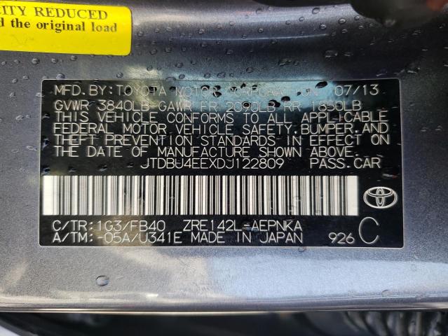 Photo 10 from auction – 2013 TOYOTA COROLLA BA with VIN JTDBU4EEXDJ122809