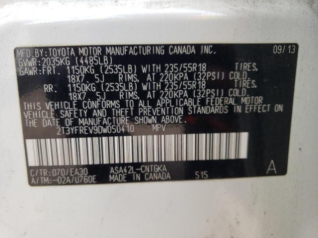 Photo 10 from auction – 2013 TOYOTA RAV4 LIMIT with VIN 2T3YFREV9DW050410