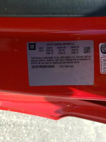 Photo 10 from auction – 2017 CHEVROLET CAMARO SS with VIN 1G1FF1R78H0196546