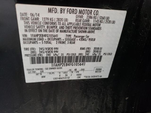 Photo 10 from auction – 2015 FORD TAURUS SEL with VIN 1FAHP2E84FG105641