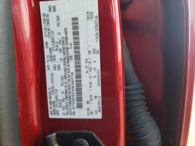 Foto 10 de la subasta – 2016 FORD F150 SUPER con VIN 1FTEW1EF3GFA81719