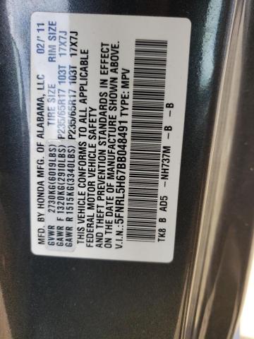 Photo 10 from auction – 2011 HONDA ODYSSEY EX with VIN 5FNRL5H67BB048491
