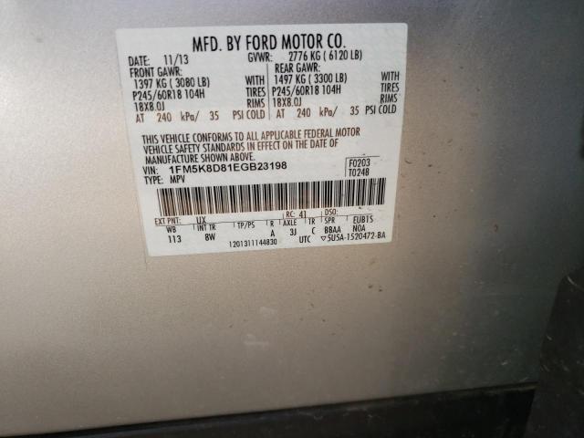 Photo 10 from auction – 2014 FORD EXPLORER X with VIN 1FM5K8D81EGB23198