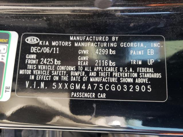Photo 10 from auction – 2012 KIA OPTIMA LX with VIN 5XXGM4A75CG032905