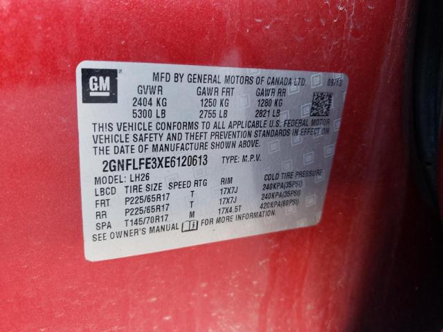 Photo 10 from auction – 2014 CHEVROLET EQUINOX LT with VIN 2GNFLFE3XE6120613