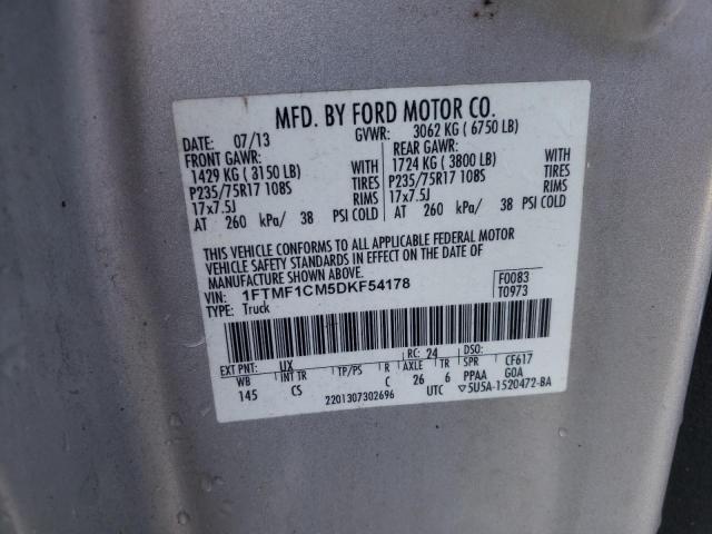 Photo 10 from auction – 2013 FORD F150 with VIN 1FTMF1CM5DKF54178