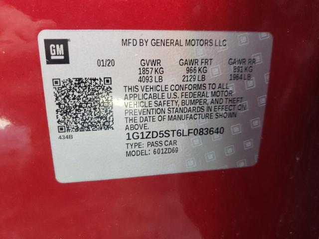 Photo 10 from auction – 2020 CHEVROLET MALIBU LT with VIN 1G1ZD5ST6LF083640