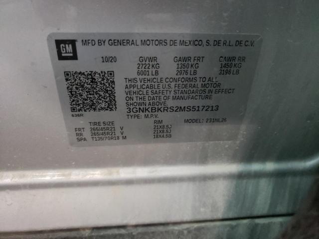 Photo 10 from auction – 2021 CHEVROLET BLAZER RS with VIN 3GNKBKRS2MS517213