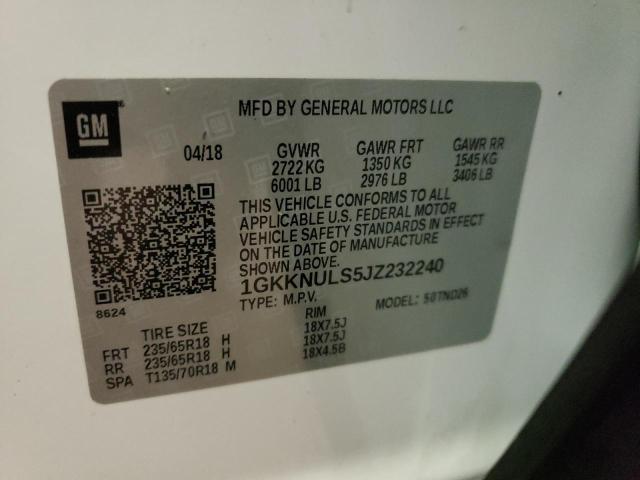 Photo 10 from auction – 2018 GMC ACADIA SLT with VIN 1GKKNULS5JZ232240