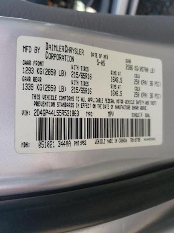 Photo 10 from auction – 2005 DODGE GRAND CARA with VIN 2D4GP44L55R531863