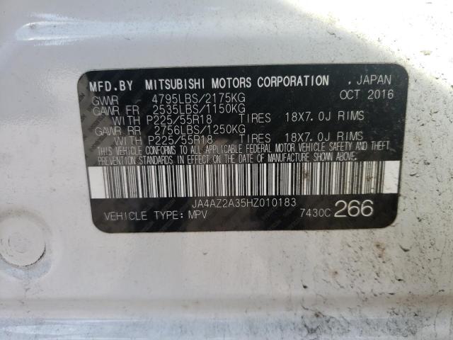 Photo 10 from auction – 2017 MITSUBISHI OUTLANDER with VIN JA4AZ2A35HZ010183