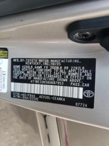 Photo 10 from auction – 2006 TOYOTA CAMRY LE with VIN 4T1BE32K56U687953