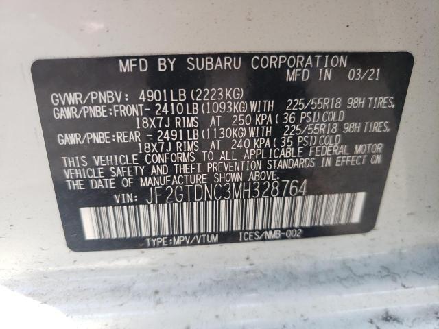 Photo 10 from auction – 2021 SUBARU CROSSTREK with VIN JF2GTDNC3MH328764