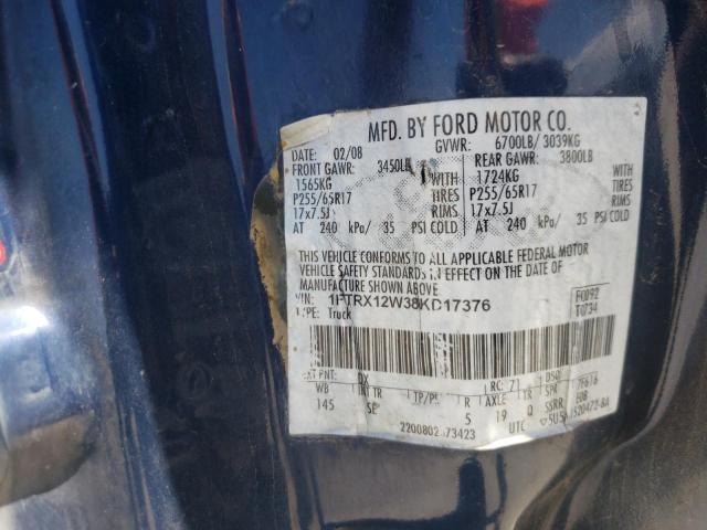 Photo 10 from auction – 2008 FORD F150 with VIN 1FTRX12W38KD17376