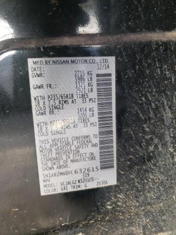 Photo 10 from auction – 2015 NISSAN PATHFINDER with VIN 5N1AR2MN8FC632615