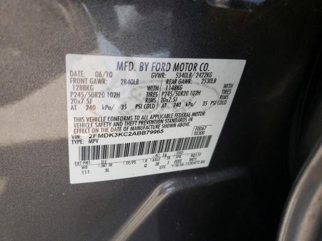 Photo 10 from auction – 2010 FORD EDGE LIMIT with VIN 2FMDK3KC2ABB79965