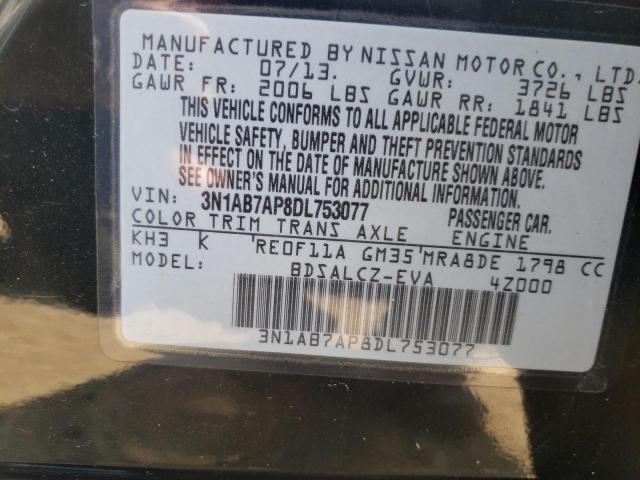 Photo 10 from auction – 2013 NISSAN SENTRA with VIN 3N1AB7AP8DL753077
