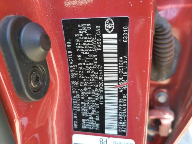 Photo 10 from auction – 2012 TOYOTA CAMRY BASE with VIN 4T1BF1FK2CU625157