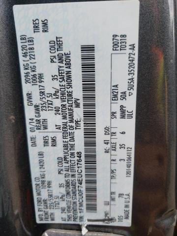 Photo 10 from auction – 2014 FORD ESCAPE S with VIN 1FMCU0F74EUC17648