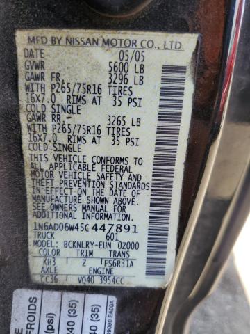Photo 10 from auction – 2005 NISSAN FRONTIER K with VIN 1N6AD06W45C447891