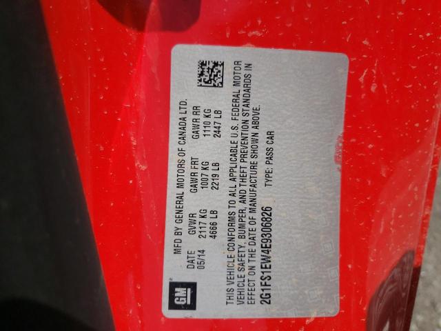 Photo 10 from auction – 2014 CHEVROLET CAMARO SS with VIN 2G1FS1EW4E9306826