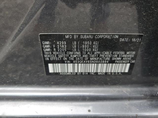 Photo 10 from auction – 2022 SUBARU IMPREZA PR with VIN 4S3GKAV65N3602894