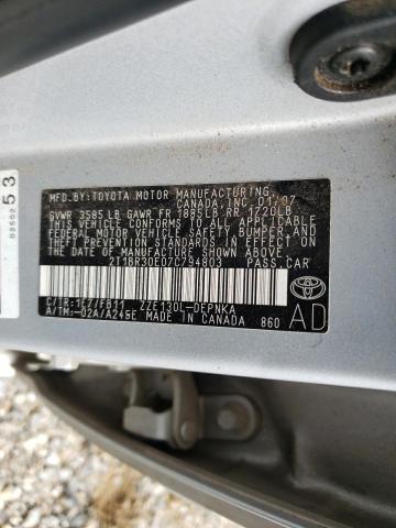 Photo 10 from auction – 2007 TOYOTA COROLLA CE with VIN 2T1BR30E07C794803
