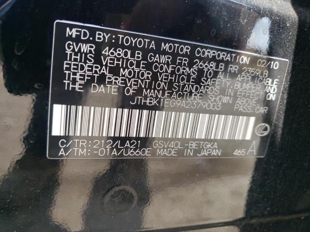 Photo 10 from auction – 2010 LEXUS ES 350 with VIN JTHBK1EG9A2379003