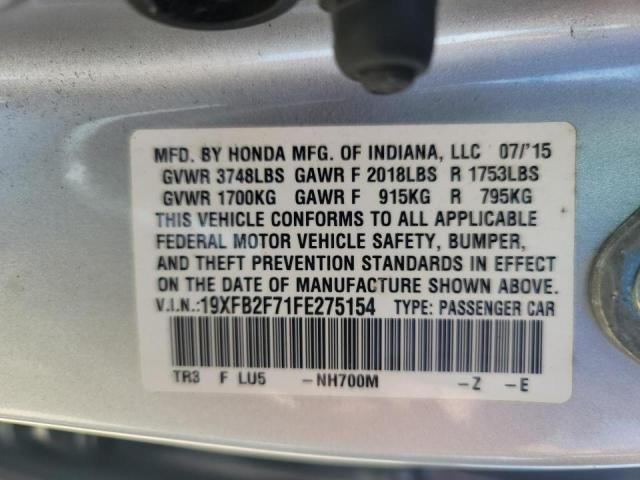 Photo 10 from auction – 2015 HONDA CIVIC SE with VIN 19XFB2F71FE275154