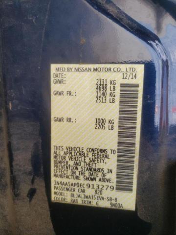 Photo 10 from auction – 2014 NISSAN MAXIMA S with VIN 1N4AA5AP0EC913279