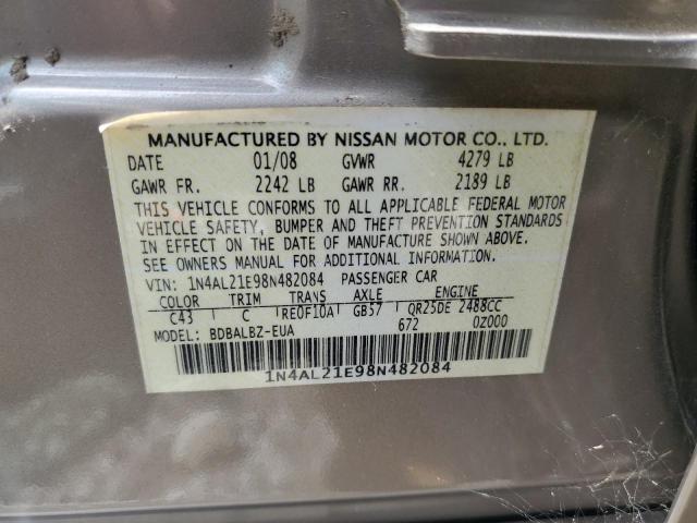 Photo 10 from auction – 2008 NISSAN ALTIMA 2.5 with VIN 1N4AL21E98N482084