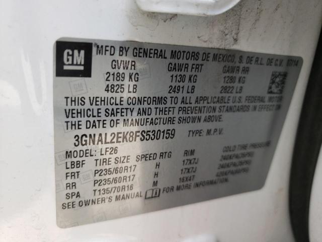 Photo 10 from auction – 2015 CHEVROLET CAPTIVA LS with VIN 3GNAL2EK8FS530159