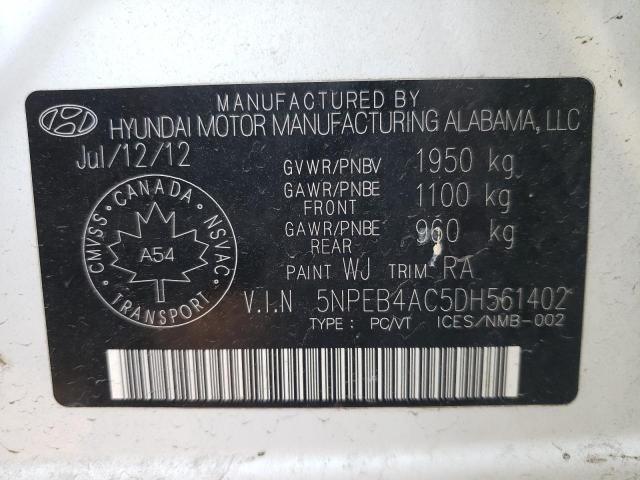 Photo 10 from auction – 2013 HYUNDAI SONATA GLS with VIN 5NPEB4AC5DH561402