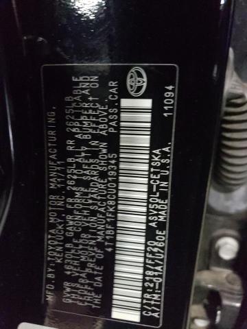 Photo 10 from auction – 2012 TOYOTA CAMRY BASE with VIN 4T1BF1FK8CU019345