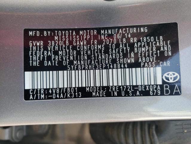 Photo 10 from auction – 2014 TOYOTA COROLLA EC with VIN 5YFBPRHE3EP148844