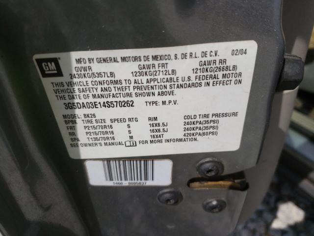 Photo 10 from auction – 2004 BUICK RENDEZVOUS with VIN 3G5DA03E14S570262