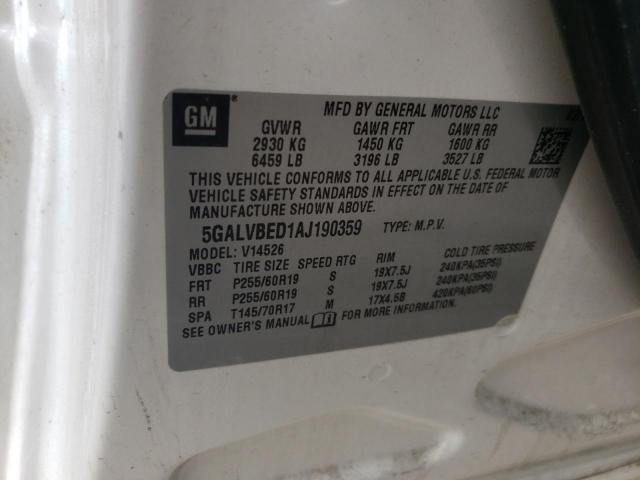 Photo 10 from auction – 2010 BUICK ENCLAVE CX with VIN 5GALVBED1AJ190359