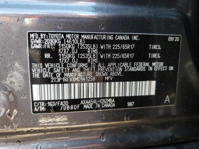 Photo 10 from auction – 2021 TOYOTA RAV4 XLE with VIN 2T3P1RFVXMC141258