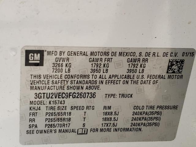 Photo 10 from auction – 2015 GMC SIERRA K15 with VIN 3GTU2VEC9FG260736