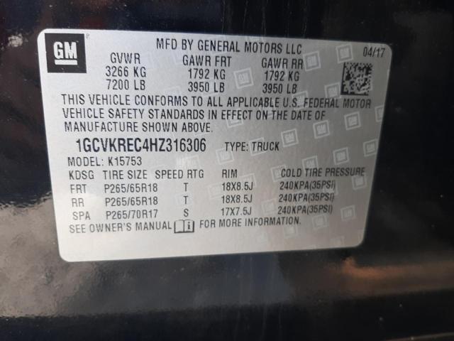 Photo 10 from auction – 2017 CHEVROLET SILVERADO with VIN 1GCVKREC4HZ316306