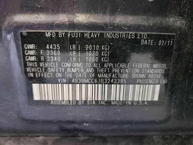 Photo 10 from auction – 2011 SUBARU LEGACY 2.5 with VIN 4S3BMCC61B3243395