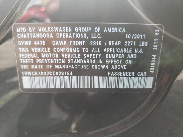 Photo 10 from auction – 2012 VOLKSWAGEN PASSAT SEL with VIN 1VWCH7A37CC023184
